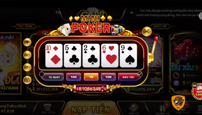 Nổ hũ Mini Poker - Khám phá tựa game mới nổi hot hit tại Shbet