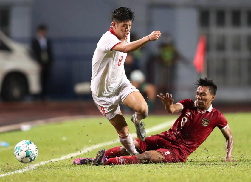 U23 Việt Nam và U23 Indonesia ở chung kết U23 châu Á 2023 (Ảnh: VFF)
